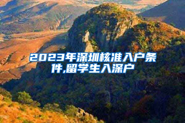 2023年深圳核准入户条件,留学生入深户