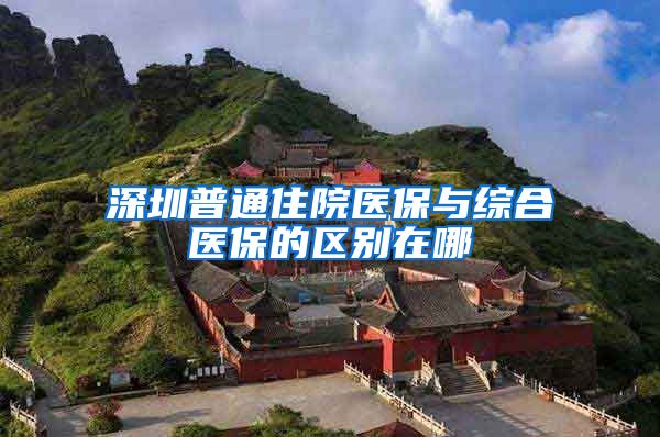 深圳普通住院医保与综合医保的区别在哪