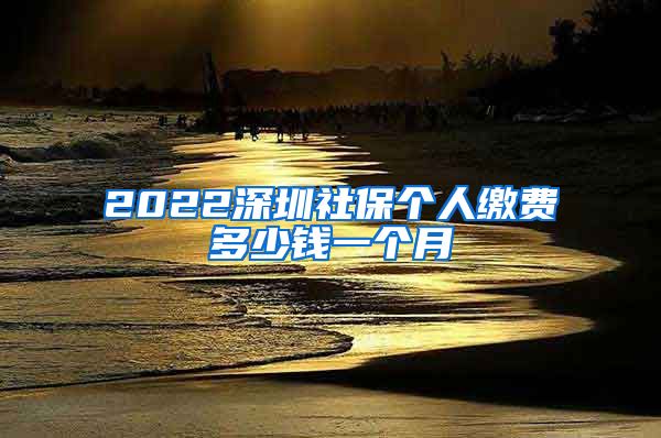 2022深圳社保个人缴费多少钱一个月