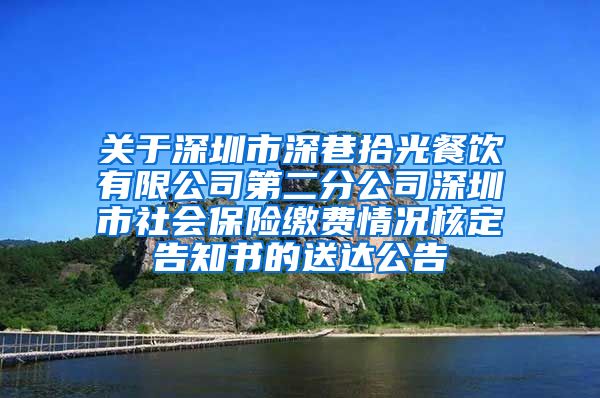 关于深圳市深巷拾光餐饮有限公司第二分公司深圳市社会保险缴费情况核定告知书的送达公告