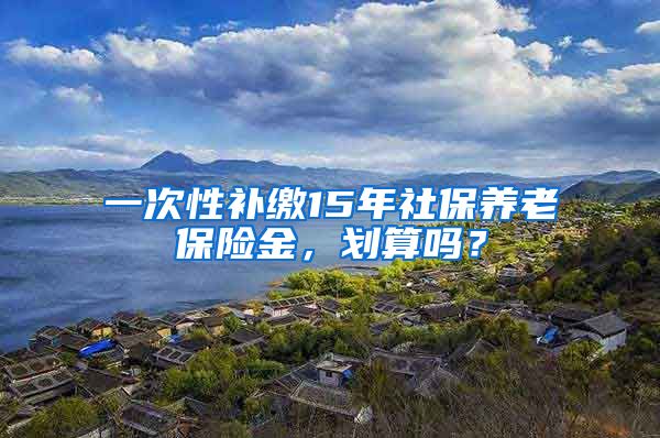 一次性补缴15年社保养老保险金，划算吗？