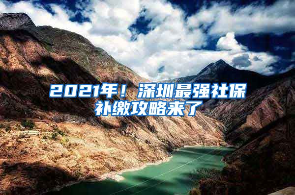 2021年！深圳最强社保补缴攻略来了