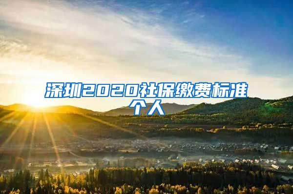 深圳2020社保缴费标准个人