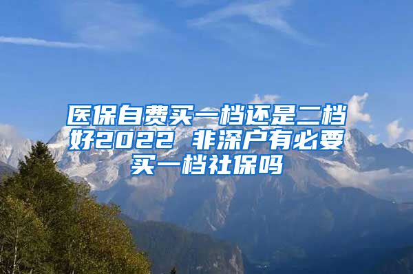 医保自费买一档还是二档好2022 非深户有必要买一档社保吗