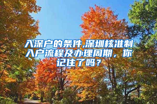 入深户的条件,深圳核准制入户流程及办理周期，你记住了吗？