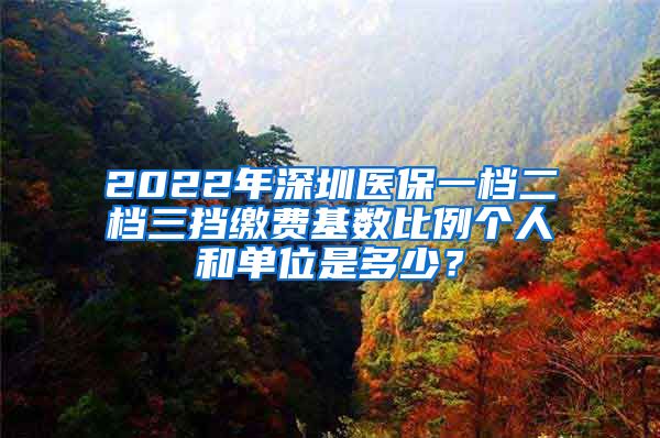 2022年深圳医保一档二档三挡缴费基数比例个人和单位是多少？