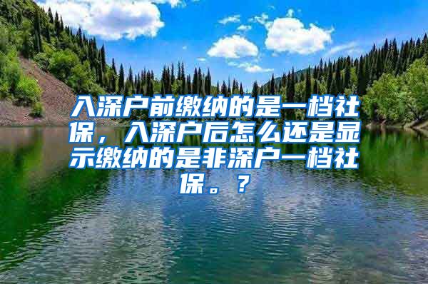 入深户前缴纳的是一档社保，入深户后怎么还是显示缴纳的是非深户一档社保。？