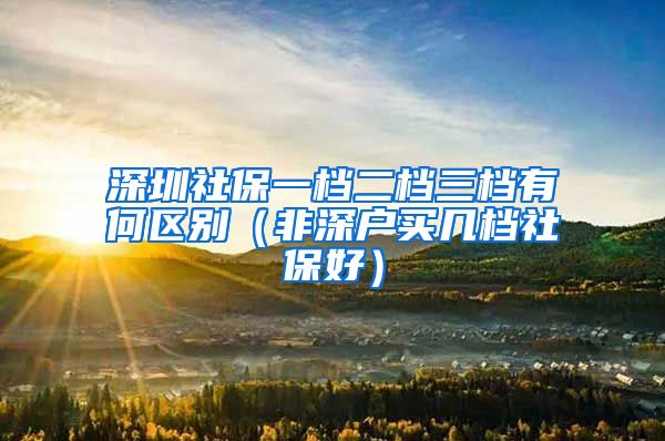 深圳社保一档二档三档有何区别（非深户买几档社保好）