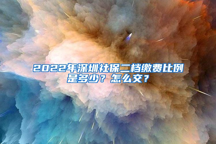 2022年深圳社保二档缴费比例是多少？怎么交？