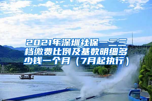 2021年深圳社保一二三档缴费比例及基数明细多少钱一个月（7月起执行）