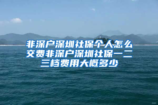 非深户深圳社保个人怎么交费非深户深圳社保一二三档费用大概多少