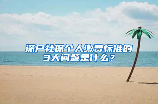 深户社保个人缴费标准的3大问题是什么？