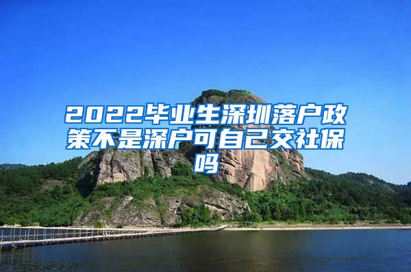 2022毕业生深圳落户政策不是深户可自己交社保吗