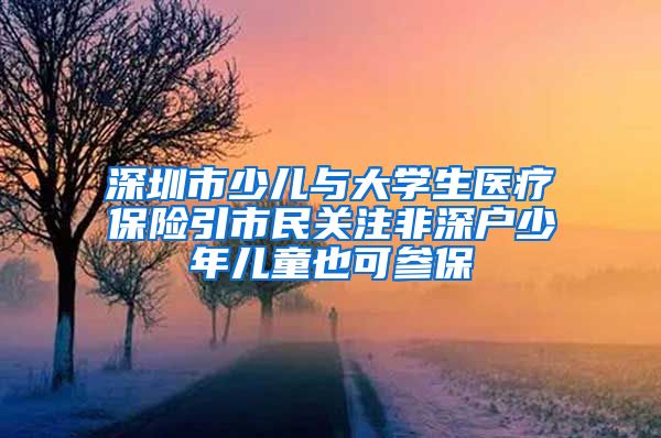 深圳市少儿与大学生医疗保险引市民关注非深户少年儿童也可参保