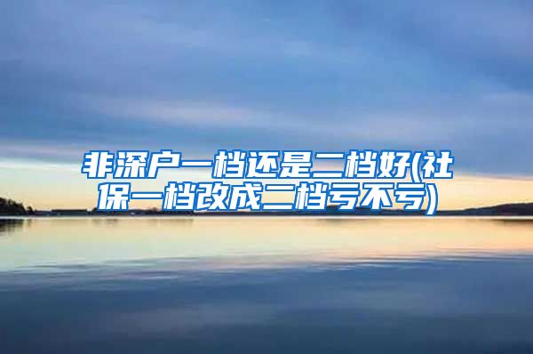 非深户一档还是二档好(社保一档改成二档亏不亏)