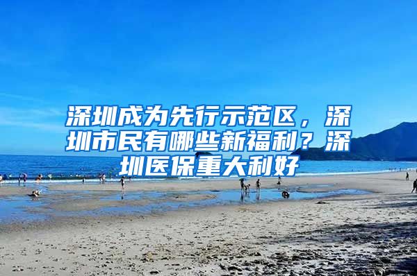 深圳成为先行示范区，深圳市民有哪些新福利？深圳医保重大利好