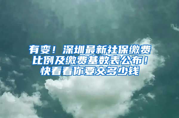 有变！深圳最新社保缴费比例及缴费基数表公布！快看看你要交多少钱