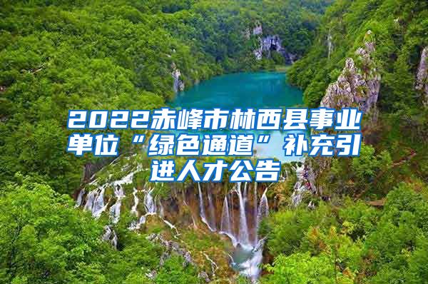 2022赤峰市林西县事业单位“绿色通道”补充引进人才公告