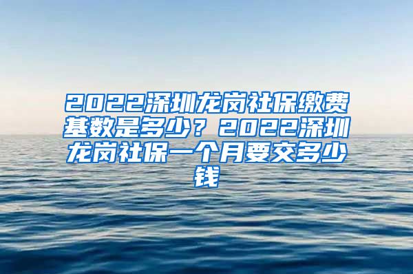 2022深圳龙岗社保缴费基数是多少？2022深圳龙岗社保一个月要交多少钱