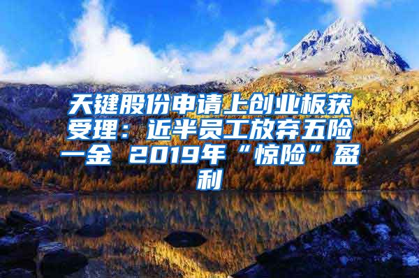 天键股份申请上创业板获受理：近半员工放弃五险一金 2019年“惊险”盈利