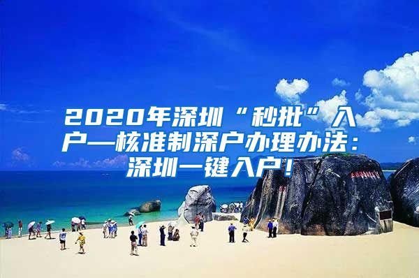 2020年深圳“秒批”入户—核准制深户办理办法：深圳一键入户！