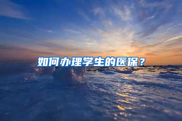 如何办理学生的医保？