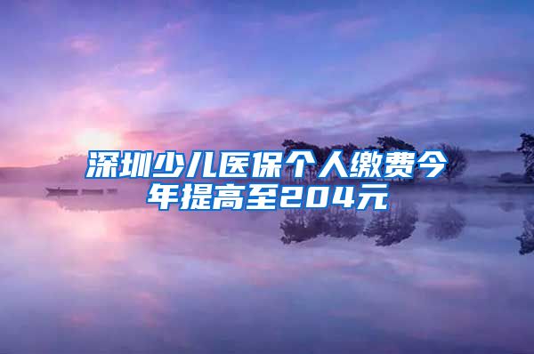 深圳少儿医保个人缴费今年提高至204元