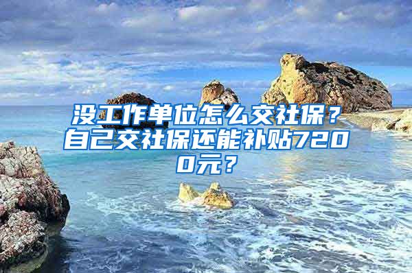 没工作单位怎么交社保？自己交社保还能补贴7200元？