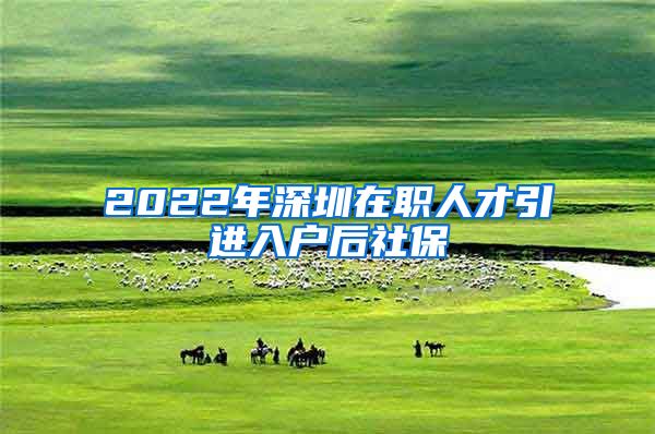 2022年深圳在职人才引进入户后社保