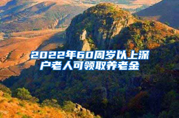 2022年60周岁以上深户老人可领取养老金