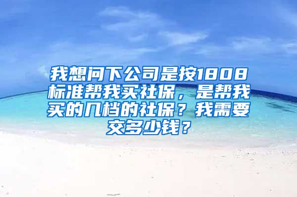 我想问下公司是按1808标准帮我买社保，是帮我买的几档的社保？我需要交多少钱？