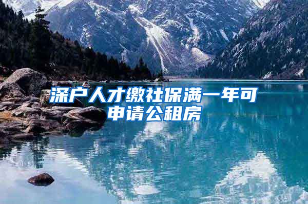 深户人才缴社保满一年可申请公租房