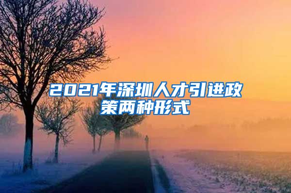 2021年深圳人才引进政策两种形式