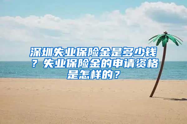 深圳失业保险金是多少钱？失业保险金的申请资格是怎样的？