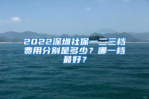 2022深圳社保一二三档费用分别是多少？哪一档最好？