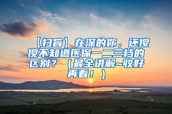 【扫盲】在深的你，还傻傻不知道医保一二三档的区别？（最全讲解~收好再看！）