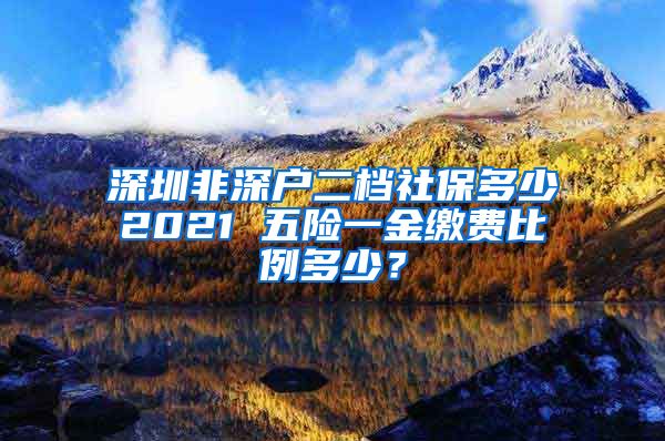 深圳非深户二档社保多少2021 五险一金缴费比例多少？