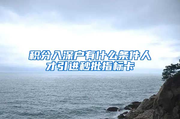 积分入深户有什么条件人才引进秒批指标卡