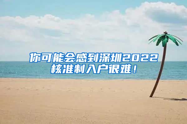 你可能会感到深圳2022核准制入户很难！