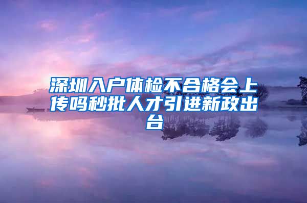 深圳入户体检不合格会上传吗秒批人才引进新政出台