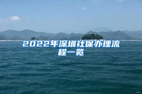 2022年深圳社保办理流程一览