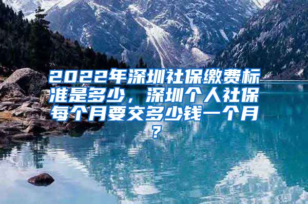 2022年深圳社保缴费标准是多少，深圳个人社保每个月要交多少钱一个月？