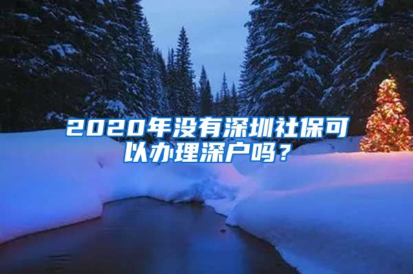 2020年没有深圳社保可以办理深户吗？