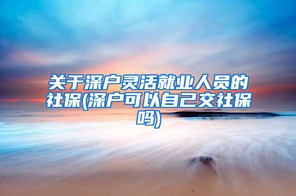 关于深户灵活就业人员的社保(深户可以自己交社保吗)