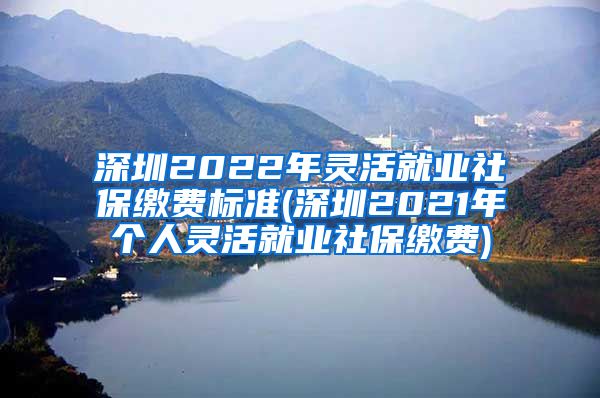 深圳2022年灵活就业社保缴费标准(深圳2021年个人灵活就业社保缴费)