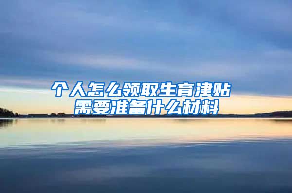 个人怎么领取生育津贴 需要准备什么材料