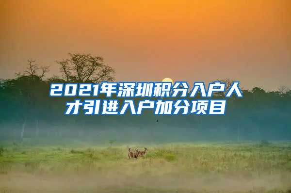 2021年深圳积分入户人才引进入户加分项目