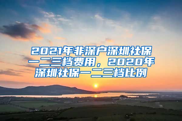 2021年非深户深圳社保一二三档费用，2020年深圳社保一二三档比例