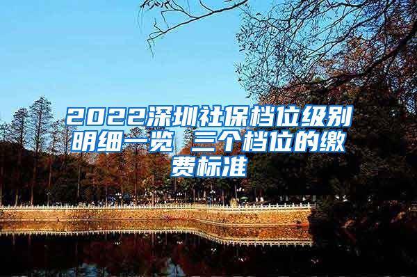 2022深圳社保档位级别明细一览 三个档位的缴费标准