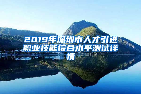 2019年深圳市人才引进职业技能综合水平测试详情